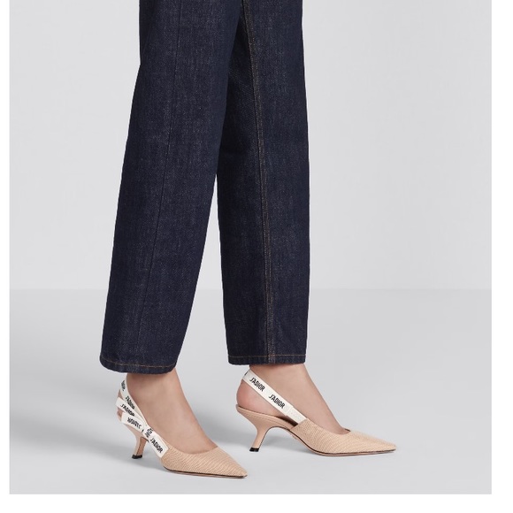 Jadior Slingback Pumps in Nude Fabric - Picture 2 of 16